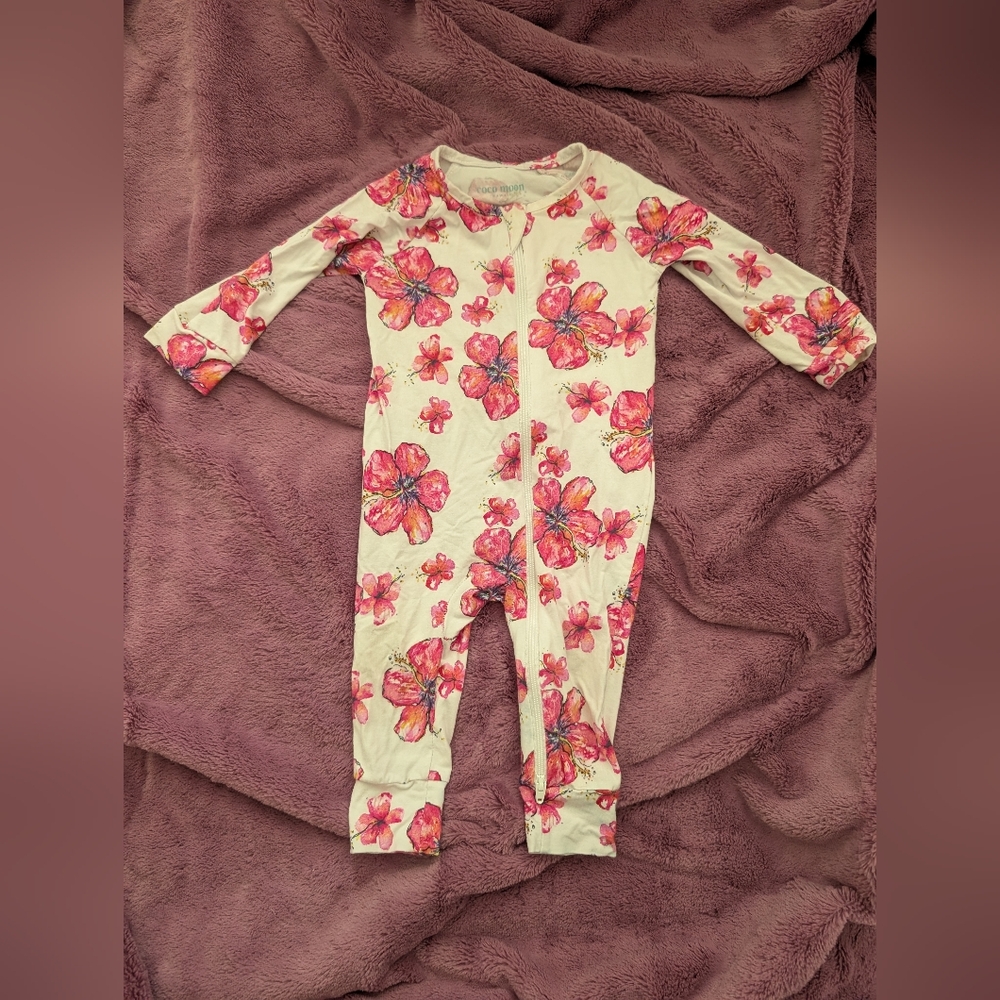 Floral Print Kids Footie Pajamas